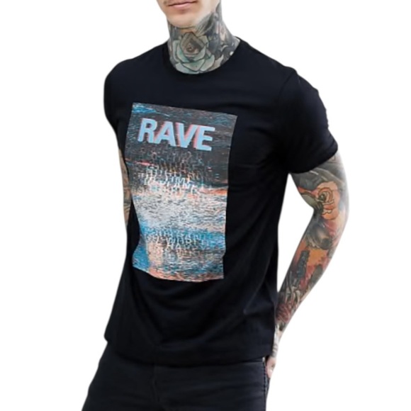 NWT Hugo Dafe Rave Print with 3m Hugo Logo T shirt in Black Size M - Picture 2 of 11